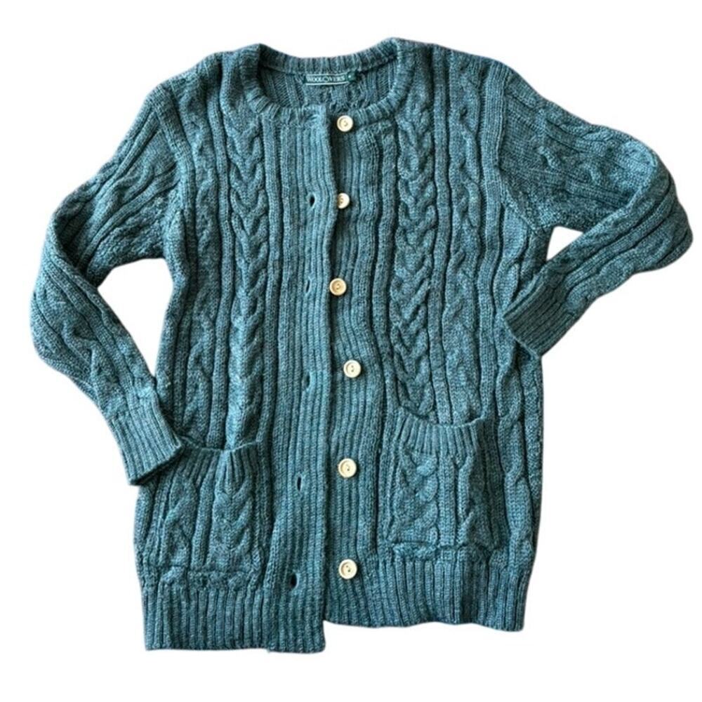 Vintage WoolOvers Cable Knit Cardigan – Irish Fisherman Style – Size Medium - Picture 3 of 5